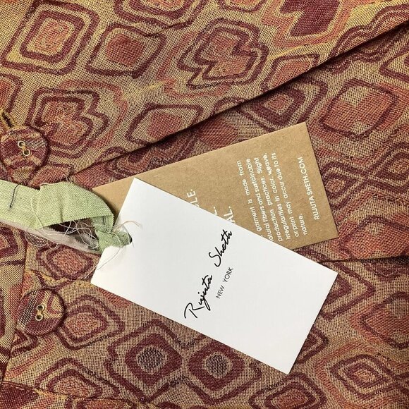 NEW RUJUTA SHETH Women's Pants Frida Flared High Waist Multi Diamond Size L - Picture 4 of 5